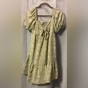 Speechless Mint Green Floral Tie-Front Dress